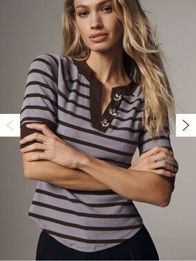 Maeve Half-Sleeve Henley Top